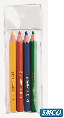 MINI COLOURING PENCILS Childrens Kids HALF LENGTH Party Bag Stocking Filler PK 4 • £195.74