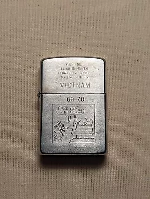 Ultra Rare Used 1968 Zippo Lighter Original Uniquely Engraved Vietnam War Zippo • $295
