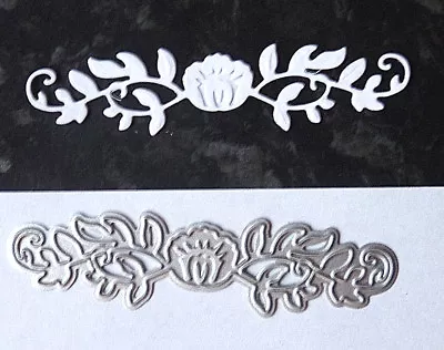 LEAF N FLOWER BORDER Metal Die Cutter Nature 1 Cutting & Embossing Die 8.0cm • £2.75