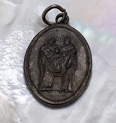 Vintage Sterling Silver Prayer's Medal Pendant  • $18