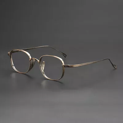 Retro Titanium Eyeglasses Square Eyeglass Frames Wide Rim Glasses Mens Women • $31.49