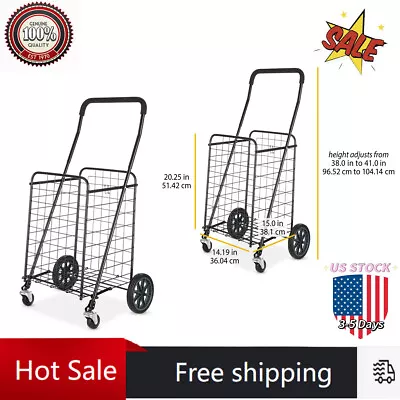 Mainstays Adult Use Shopping Cart Adjustable Steel Rolling Laundry BasketBlack • $31.46