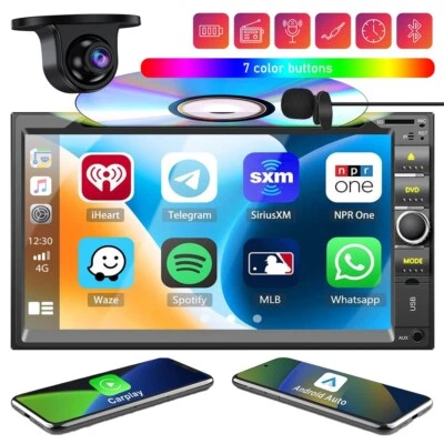 7'' Touch Double 2Din Car Stereo Bluetooth Head Unit For Android Apple DVD Radio • $149.99