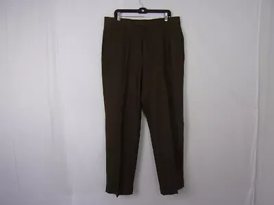 Tommy Hilfiger Pleated Pants SIZE: 36  Waist; 32  Inseam BROWN/BLACK HOUNDSTOOTH • $5.58