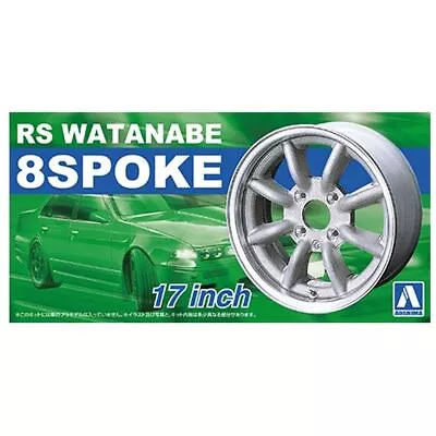 Aoshima 1/24 RS Watanabe 8 Spoke 17inch Tire & Wheel Set Scale Model #05243 • $13.57