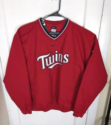 Y2K Nike Minnesota Twins Windbreaker Pullover Center Swoosh XL Script Gen. Merch • $40