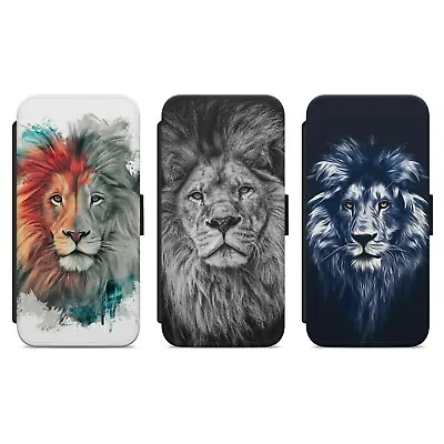 Lion Art Animal Wallet Flip Phone Case Cover For Iphone Samsung Huawei • £9.99