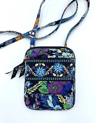 Vera Bradley MINI HIPSTER Crossbody MIDNIGHT BLUES Shoulder Bag Purse Organizer • $19.99