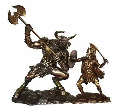 Theseus And The Minotaur Set - Hero Against Beast - Cold Cast Bronze Resin  • $449.90