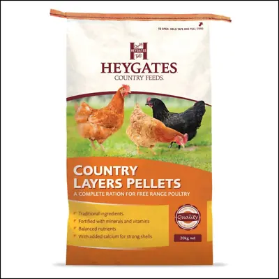 Heygates Country Layers Pellets     A Complete Free Range Poultry Feed • £9.50