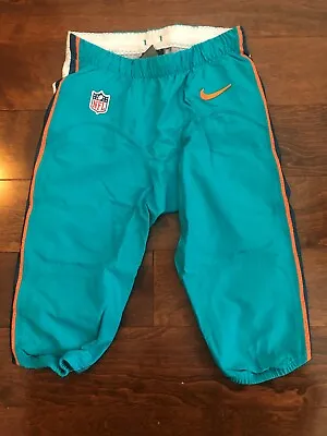  MIAMI DOLPHINS Team Issued/Game Teal Nike Pants-Pull String Size 28 • $24
