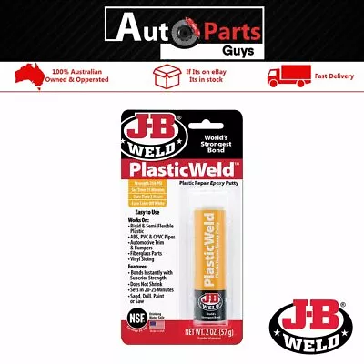 JB Weld Plasticweld Epoxy Putty Stick Plastic Repair Fast Setting Epoxy | 8237 • $26.99