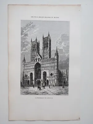 Lincoln Cathedral - Antique/Vintage Plate - 1857 • £14.99