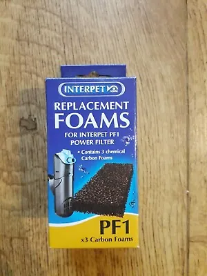 Interpet Replacement Carbon Foams For Interpet Pf1 Power Filter - Box Of 2 • £2.99