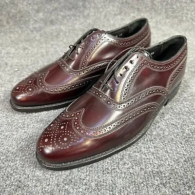 Florsheim  Shoes 9.5 D Red Brogue Wingtip Oxford Vintage Old Stock 30353 NEW • $119.90
