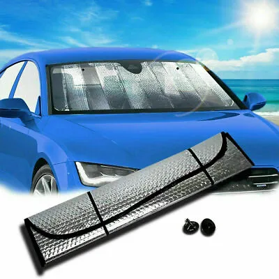 Car Window Sun Shade Silver Folding Front Rear Auto Visor Windshield Block Cover • $7.98