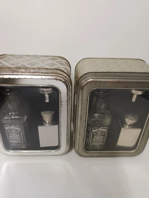 JACK DANIEL'S Mini And Miniature Hip Flask & Funnel Tinned Gift Set/Choice Of 2? • £12.99