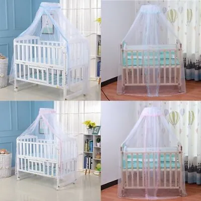 Infant Baby Bed Crib Cot Canopy Mosquito Net Lace Mesh Dome Cover Curtain Summer • £10.96