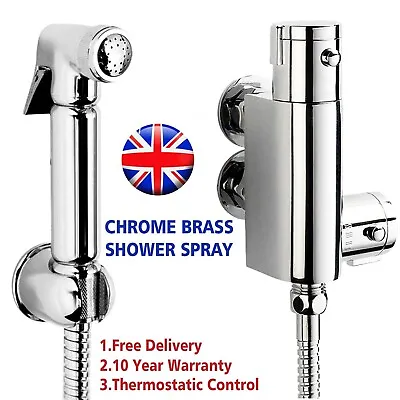 Thermostatic Mixer Bidets Toilet Valve Hand Held Douche Kit Muslim Spray Shower • £37.20