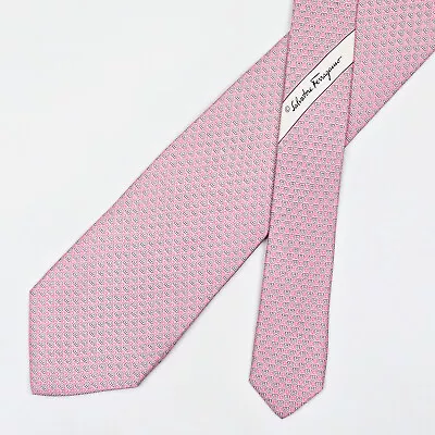 Salvatore Ferragamo Tie Necktie Gancini Logo On Light Pink • $46