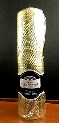 Decorative Gold Metallic Mesh 10.5  X 15 Ft NEW Birthday/Holiday/Wedding • $6.98
