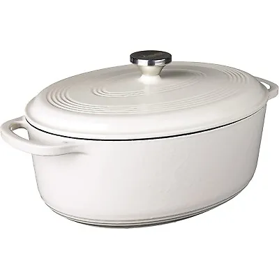 Lodge 7qt Oval Dutch Oven Oyster White Enamel • $109.89