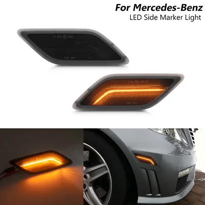 Smoked Amber LED Side Marker Light For 10-13 Mercedes Benz W212 E-Class 4 Door • $39.49