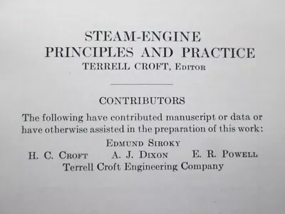 Steam Engine Principles And Practice McGraw Hill Book Company 1939 • $11.85