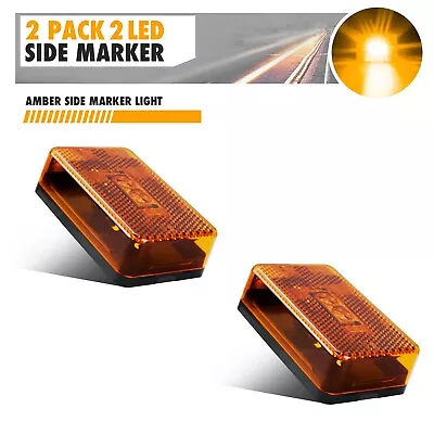 2X Amber 2 LED Side Marker Indicator Lights Car Truck Trailer 3  X 2  • $9.99