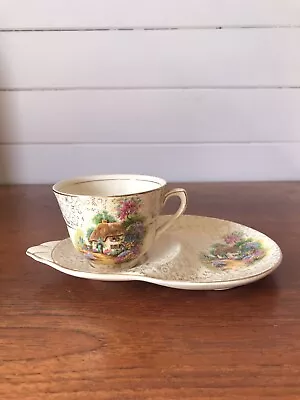 Vintage H & K Tunstall Porcelain Homestead Tennis Set Tea Cup And Saucer England • $45