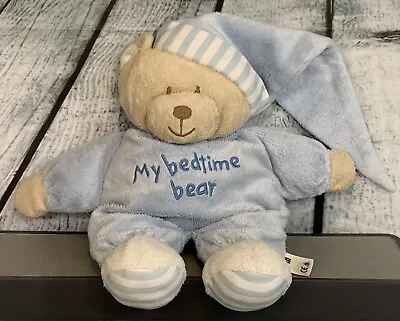 Mothercare My Bedtime Bear Blue Plush Soft Toy Beanie Comforter 12” Floppy • £34