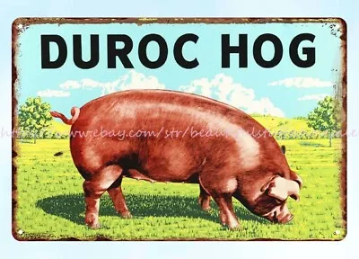 Live Stock Sign Duroc Hog Farm Animal Pig Metal Tin Sign Indoor Bedroom Design • $18.89