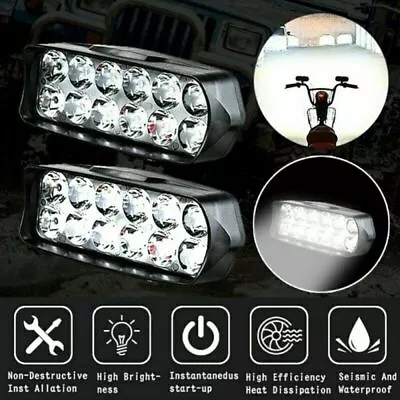 2x 12 LED Spot Light Motorcycle External Headlight Fog Driving Lamp Waterproof. • $13.64