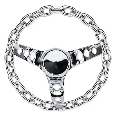 Grant 741 Chain 3-Spoke Steering Wheel 10 Inch 5-1/2 Inch Dish Chrome • $189.99