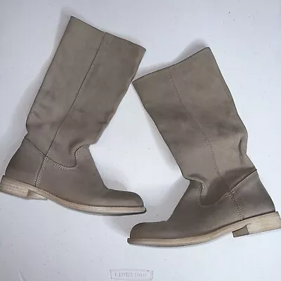 Vera Gomma Made In Italy Pull On Leather Boots Gray Size 38 • $29.99
