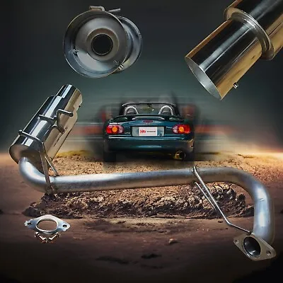SS Axle Back Exhaust With Removable Silencer For 1999-2005 MAZDA NB MIATA 1.8L • $999.99