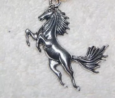 Large HORSE MUSTANG Pendant 22  925 Sterling Silver Plated Necklace Men Women  • $13.97