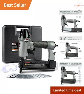 2 In 1 Nail Gun Staple Gun - Fires 18 Gauge Brad Nails & Crown Staples - Carr... • $62.67