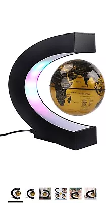 Floating Globe With LED Lights C Shape Magnetic Levitating Globe Anti Gravity • £19