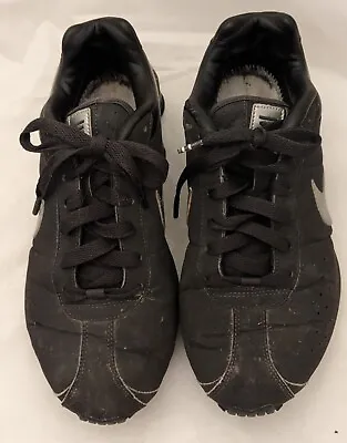 Nike Mens 8.5 Matte Black Silver Shox NZ Classic II  Leather Running Shoes • $59.99