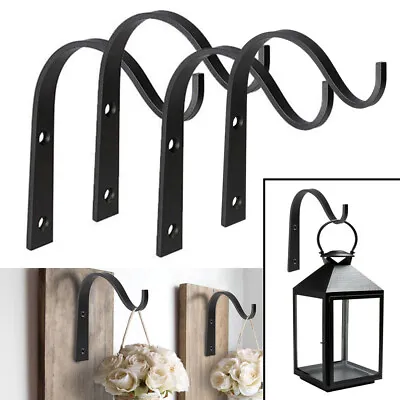 US 4 Pack Iron Wall Hooks Metal Lantern Bracket Coat Hook Plant Planter Hangers • $8.91