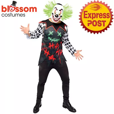 CA1608 Mens Haha Scary Clown Killer Circus Halloween Horror Jester Costume Mask • $36.57