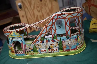 Vintage J. Chein Tin Litho Wind Up Roller Coaster NO/ Cars Read Description • $20