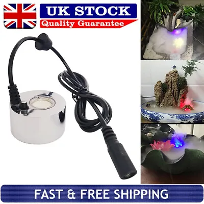 Aquarium LED Mist Maker Fogger Atomizer Fish Tank Water Fountain Pond Fog Machin • £10.45