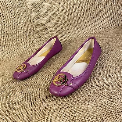 Michael Kors Moccasin Ballet Flats Slip On Purple Women's Size 7 M • $26.99