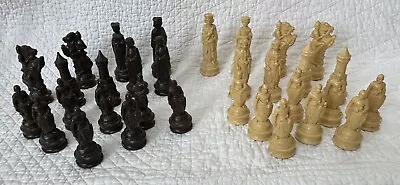 ANRI E.S Lowe Vintage Chess Pieces Set Of 32 King Arthur Renaissance Medieval • $21.90