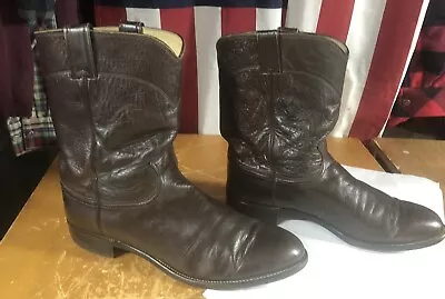 Justin USA Marbled Brown Leather 3162 Jackson Ropers Cowboy Boots Mens 12 D • $37.50