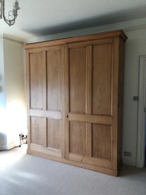£304 • Buy Vintange Pine Linen Press - Large Cupboard Storage Cabinet - Internal Drawers 