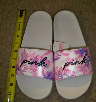 Victorias Secret Slides Tropical Script Logo Medium 7/8 New • $38.99