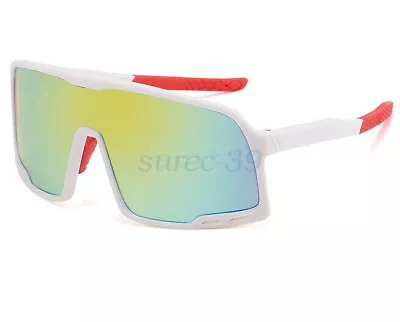 Large Square Frame Outdoor UV400 Cycling Sunglasses Sport Running Riding Glasses • $17.39